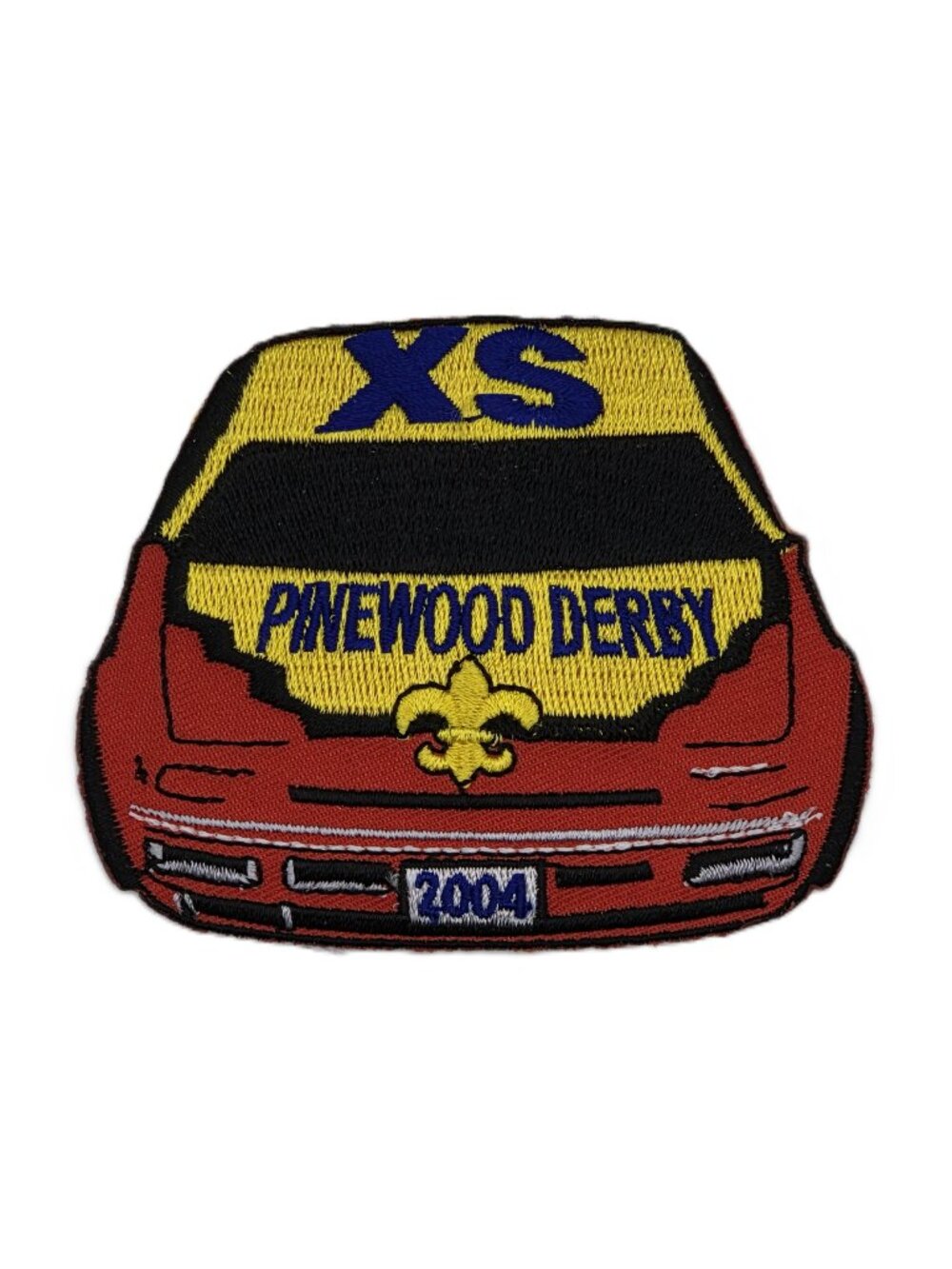 Vintage 2004 Pinewood Derby Cub Scout Red Race Car Embroidered Patch NOS